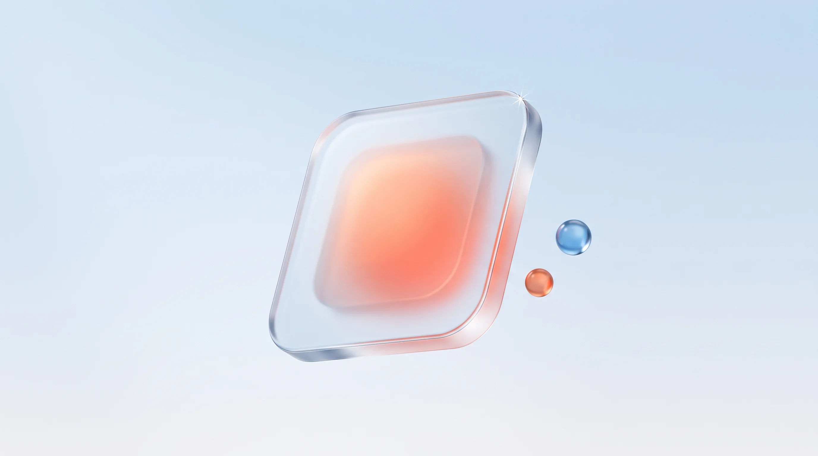 A glass glyph of a polished elegant panel glowing warmly, representing the aesthetic-usability effect