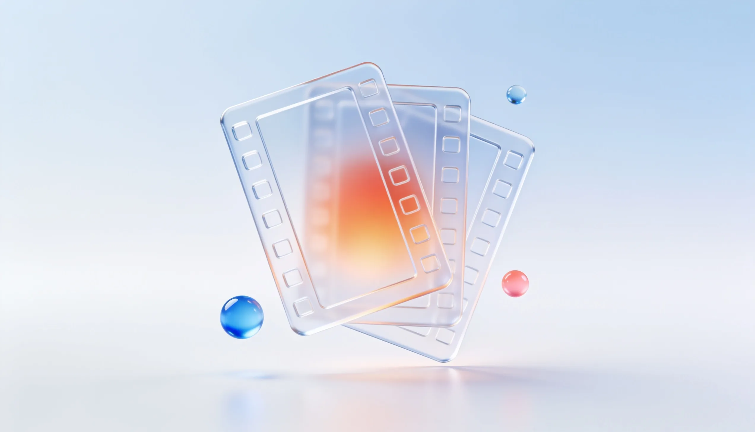 Glass film frames representing AI ad creative production
