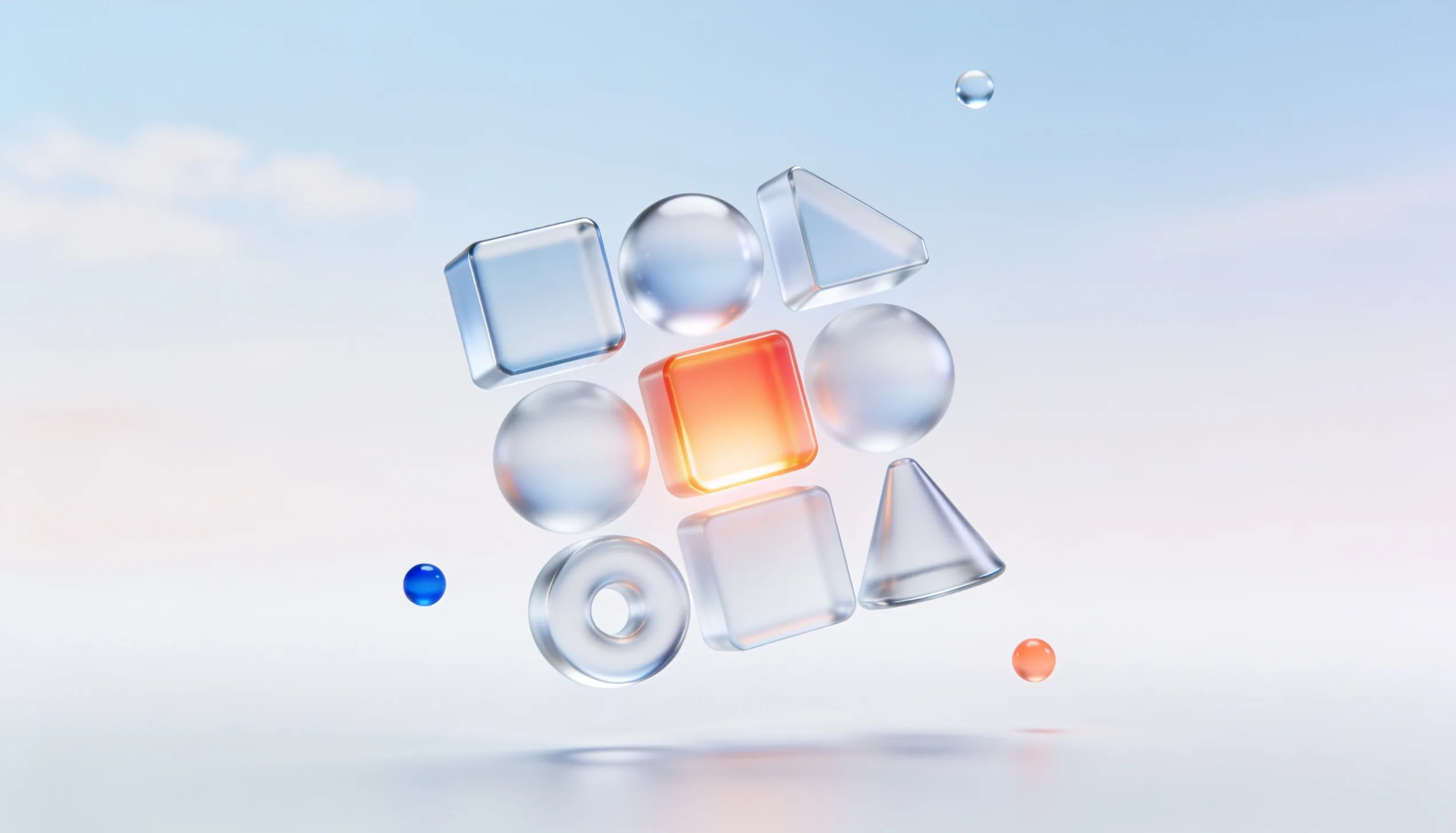 Grid of glass shapes representing an agency AI tool stack