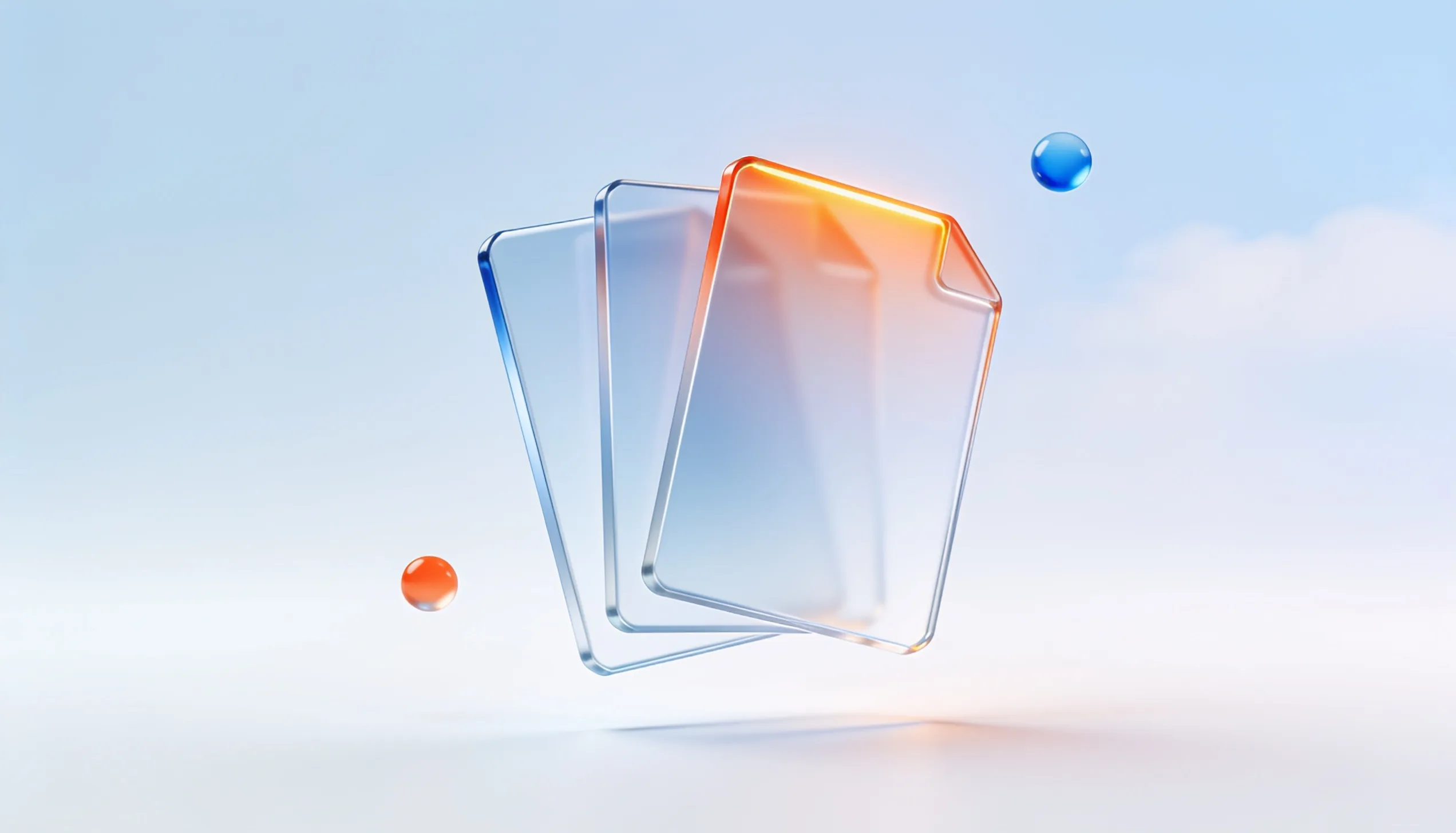 Stacked glass layers fanning upward, representing templates multiplying into variants