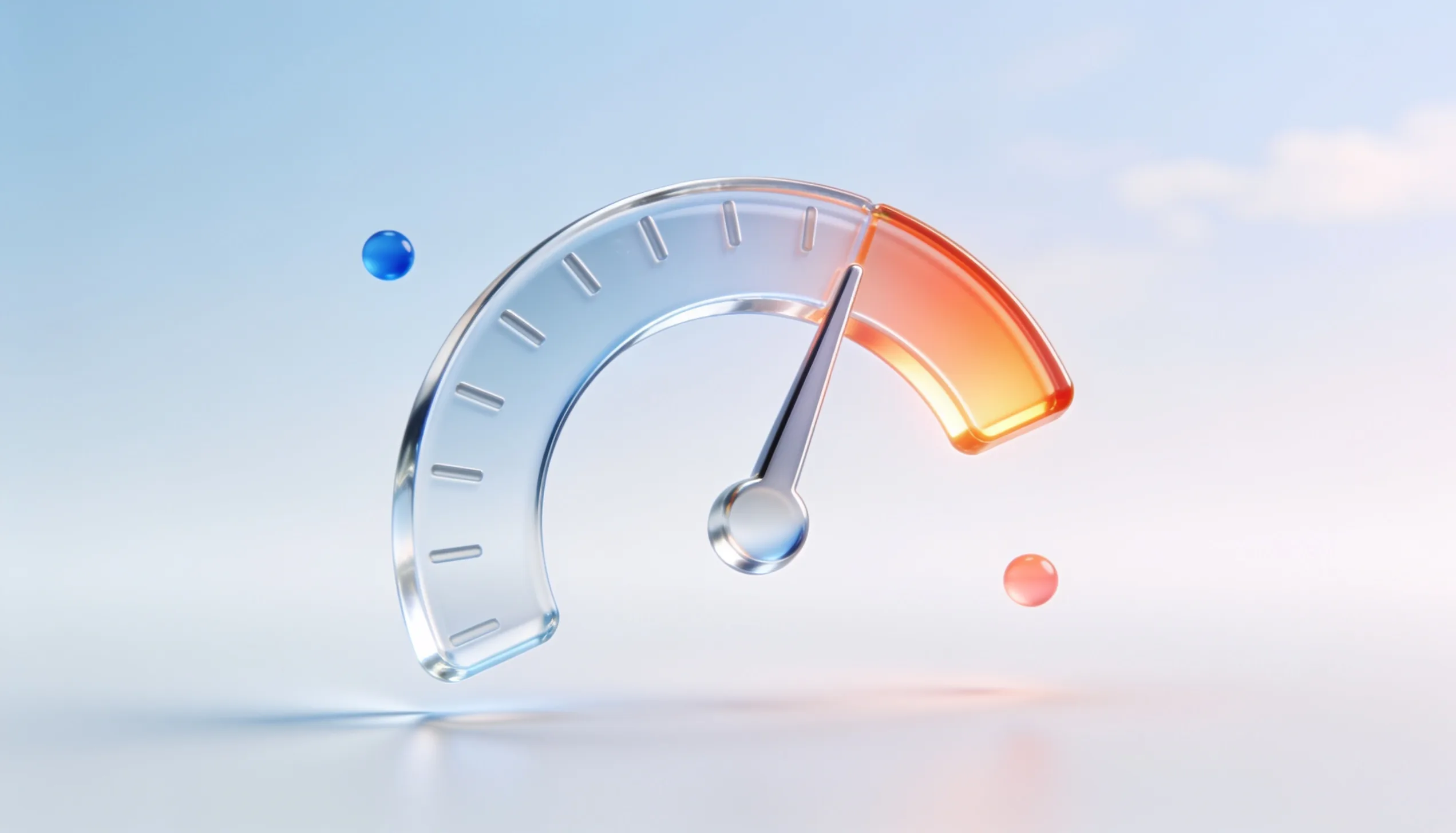 Glass gauge representing website conversion performance