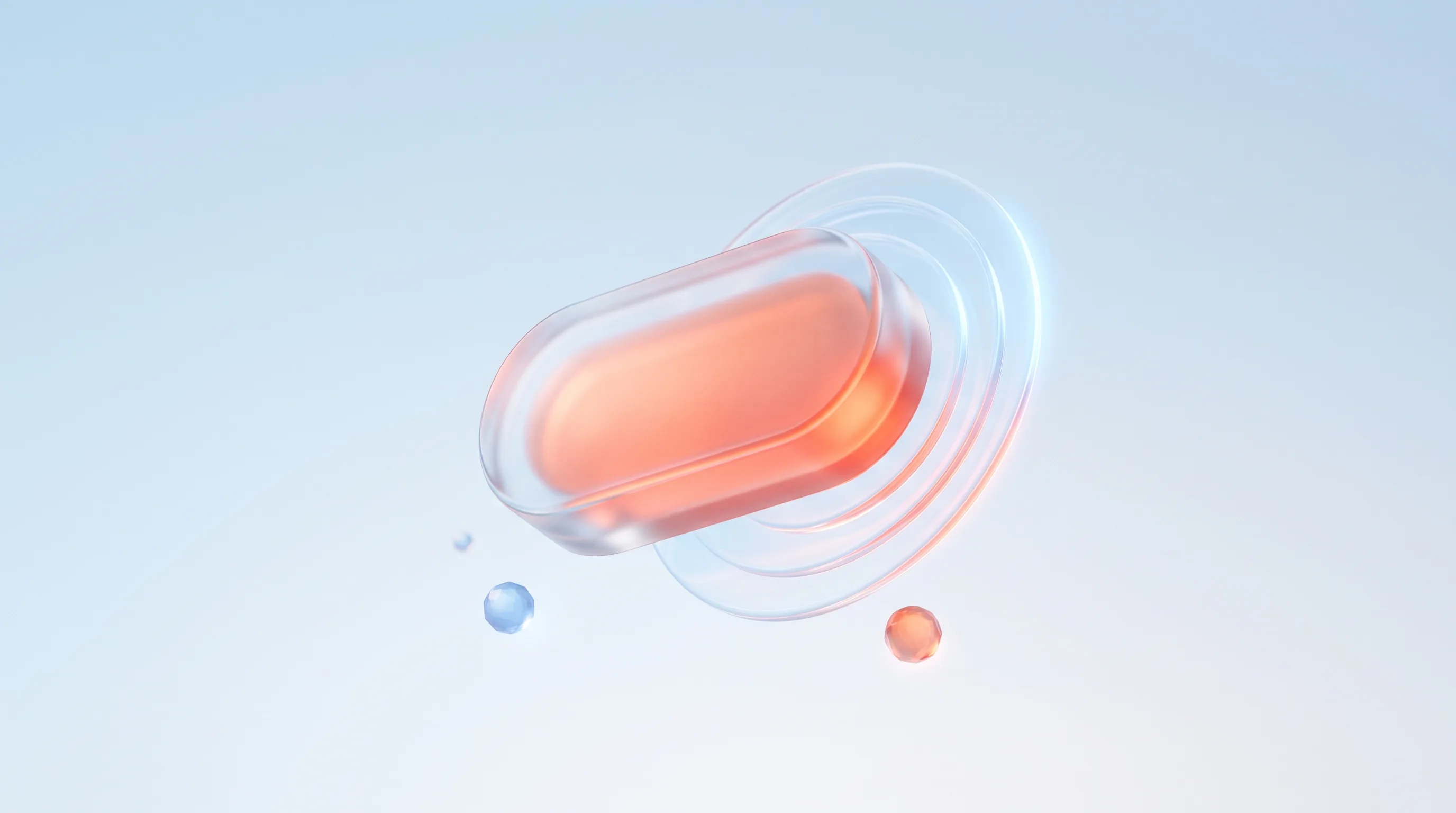 A glowing glass call-to-action button glyph, representing high-converting CTA copy