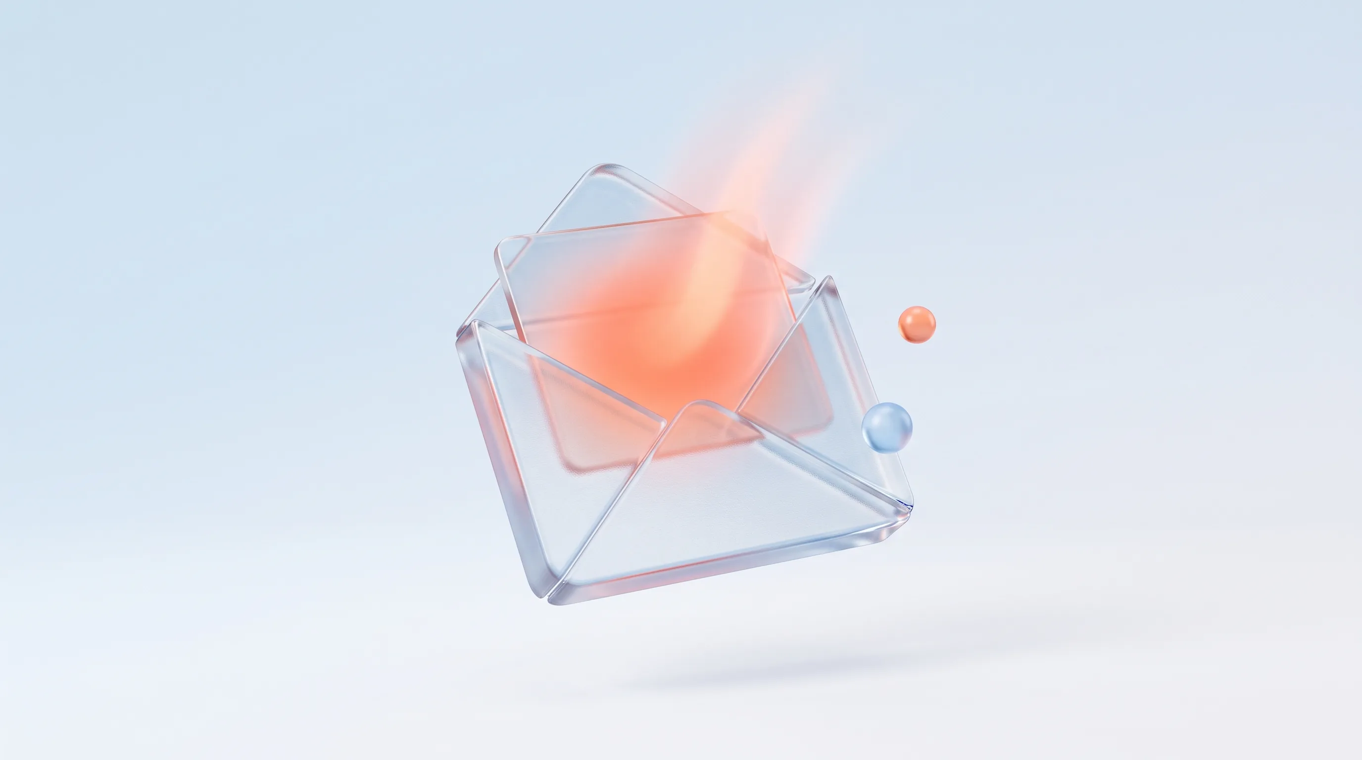 A glass envelope glyph with a gentle reawakening glow, representing an email re-engagement campaign