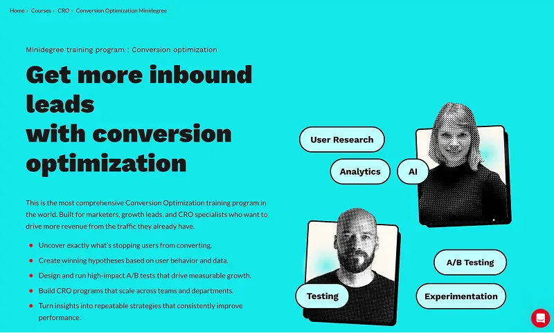 CXL Conversion Optimization Minidegree homepage
