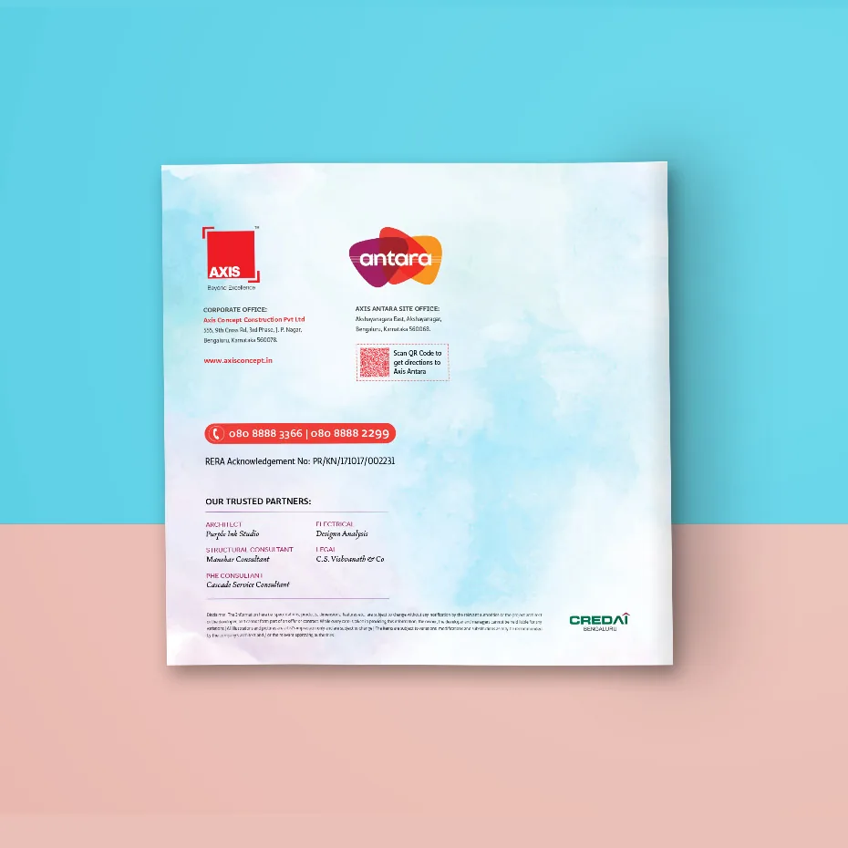Antara brochure back cover