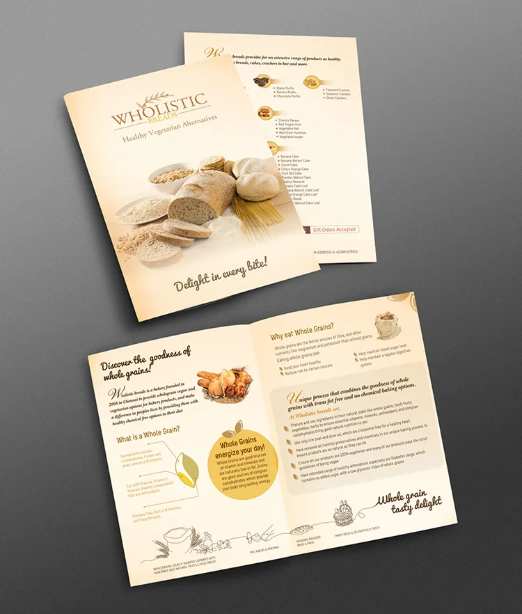 Marketing collateral — Wholistic Breads Leaflet