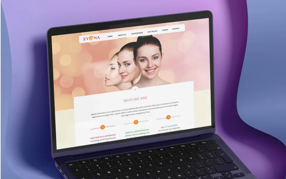 Syona Cosmetics website