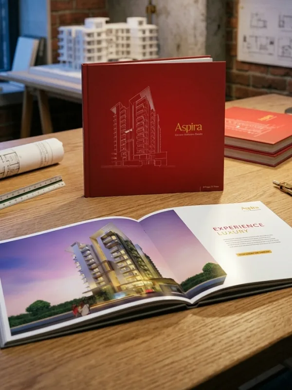Aspira brochure, cover and inside spread