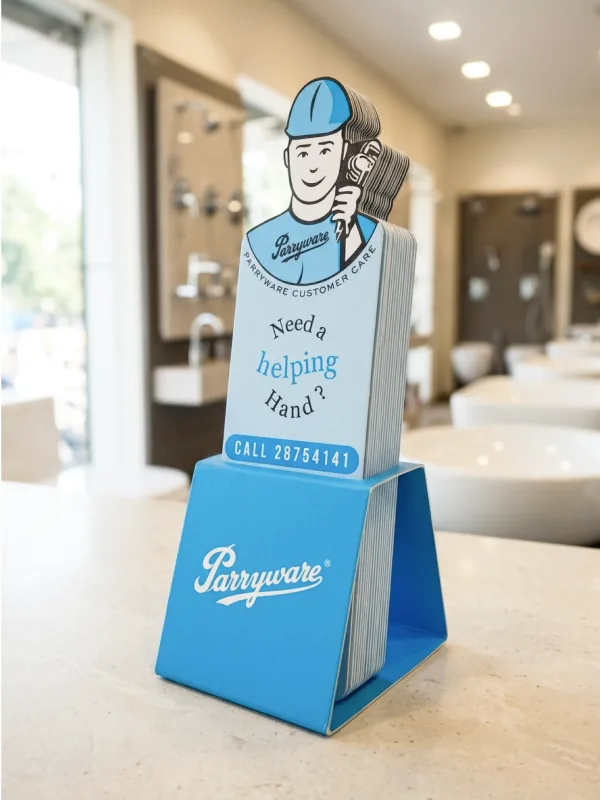 Parryware customer care counter standee